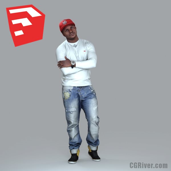 Young Male Character - CMan0007-HD2-O02P07S_SU - Ready-Posed 3D Human Model (Still)