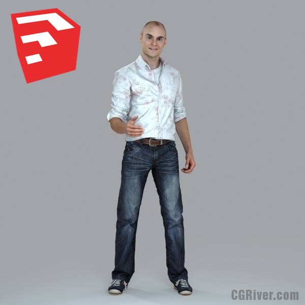 Young Male Character - CMan0010-HD2-O01P10S_SU - Ready-Posed 3D Human Model (Still)