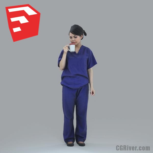 Nurse / Doctor - CWom0012HD2-O02P06S_SU - Ready-Posed 3D Human Model (Still)