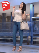 Young Female Character - CWom0019HD2O02P15S_SU - Ready-Posed 3D Human Model (Still)