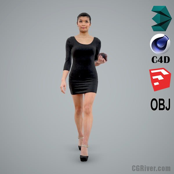 Asian Woman / Casual - CWom0105-HD2-O01P02-S - Ready-Posed 3D Human Model / Female Character (Still)
