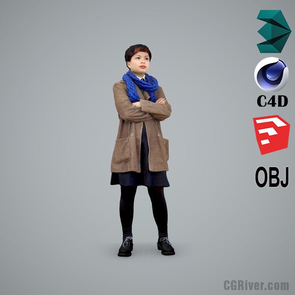 Asian Woman / Casual - CWom0104-HD2-O02P01-S - Ready-Posed 3D Human Model / Female Character (Still)
