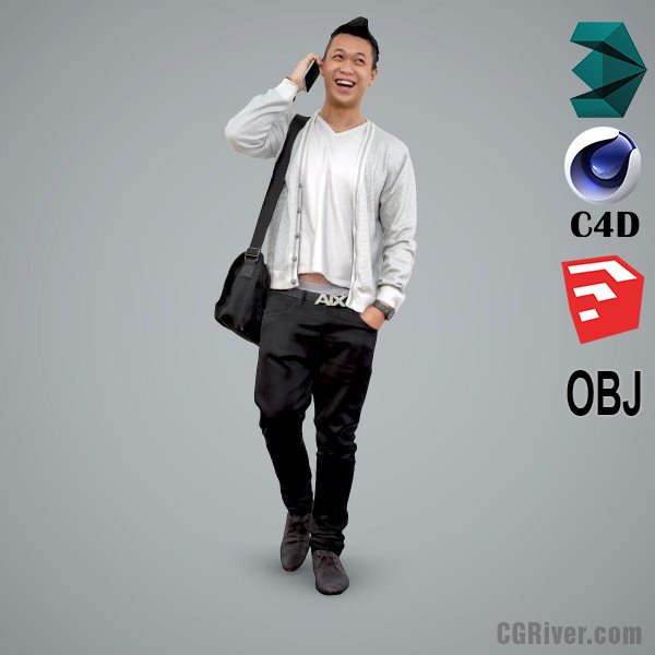 Asian Man / Casual - CMan0100-HD2-O03P01-S - Ready-Posed 3D Human Model / Male Character (Still)