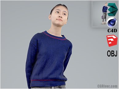 Asian Woman / Casual - CWom0103-HD2-O01P01-S - Ready-Posed 3D Human Model / Female Character (Still)