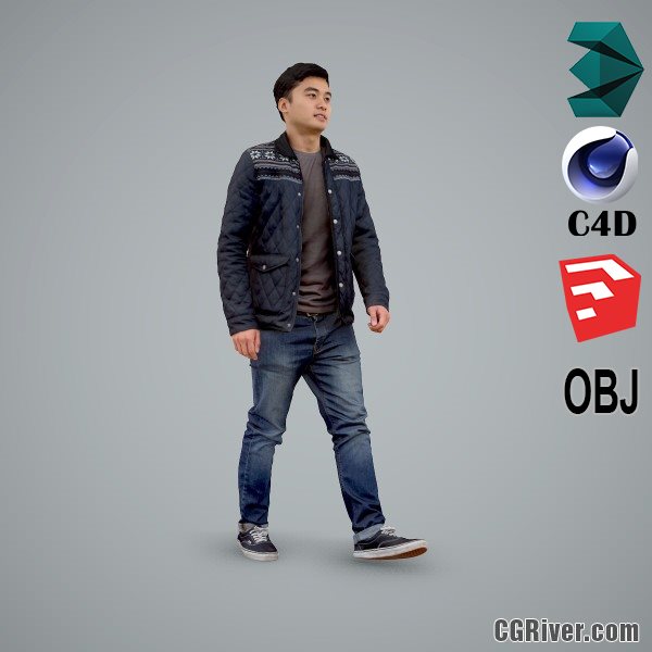 Asian Man / Casual - CMan0104-HD2-O02P01-S - Ready-Posed 3D Human Model / Male Character (Still)