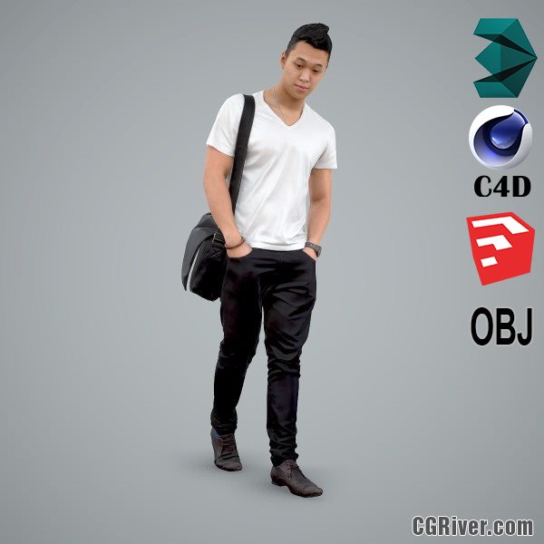 Asian Man / Casual - CMan0100-HD2-O01P01-S - Ready-Posed 3D Human Model / Male Character (Still)