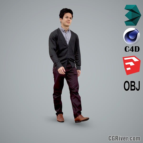 Asian Man / Business - BMan0103-HD2-O03P01-S - Ready-Posed 3D Human Model / Male Character (Still)