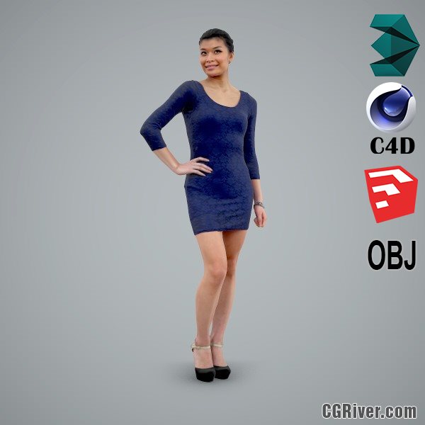 Asian Woman / Business Casual - CWom0105-HD2-O01P01-S - Ready-Posed 3D Human Model / Female Character (Still)