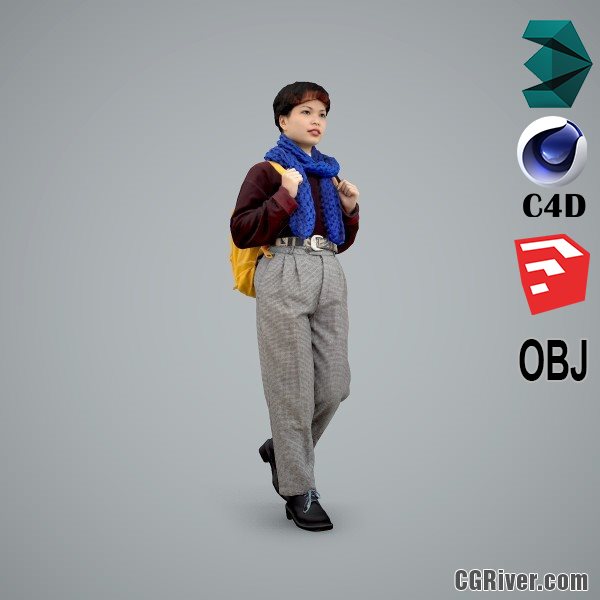 Asian Woman / Casual - CWom0104-HD2-O03P01-S - Ready-Posed 3D Human Model / Female Character (Still)