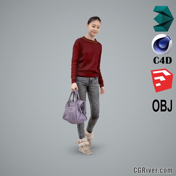 Asian Woman / Casual - CWom0103-HD2-O02P01-S - Ready-Posed 3D Human Model / Female Character (Still)