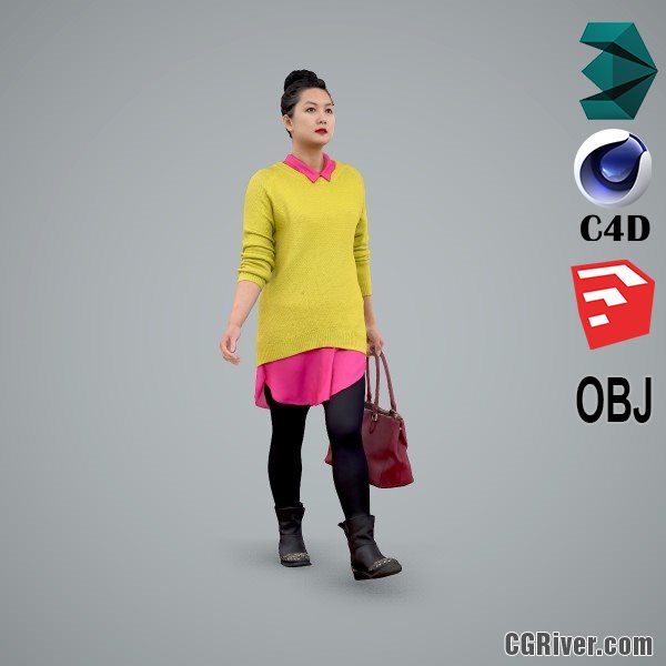 Asian Woman / Casual - CWom0101-HD2-O01P01-S - Ready-Posed 3D Human Model / Female Character (Still)