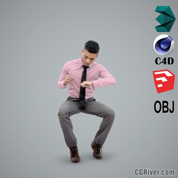 Asian Man / Business - BMan0101-HD2-O01P02-S - Ready-Posed 3D Human Model / Male Character (Still)