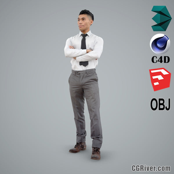Asian Man / Business - BMan0101-HD2-O01P01-S - Ready-Posed 3D Human Model / Male Character (Still)