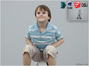 Boy / Child | Casual CBoy0002-HD2-O02P01-S - Ready-Posed 3D Human Model / Male Character (Kids / Children Still)
