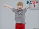 Boy / Child | Casual CBoy0003-HD2-O02P01-S - Ready-Posed 3D Human Model / Male Character (Kids / Children Still)