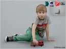 Boy / Child | Casual CBoy0003-HD2-O03P01-S - Ready-Posed 3D Human Model / Male Character (Kids / Children Still)