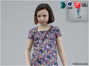 Girl / Child | Casual CGirl0005-HD2-O01P01-S Ready-Posed 3D Human Model / Female Character (Kids / Children Still)