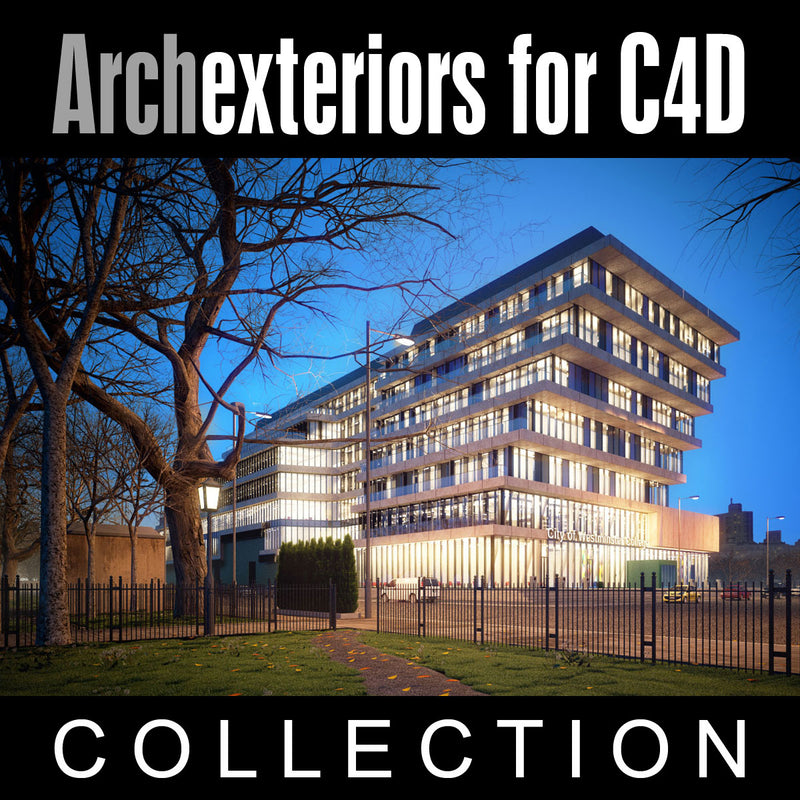 Archexteriors for C4D vol. 20 (Evermotion 3D Model Scene Set) - 10 Photorealistic Architectural Scenes