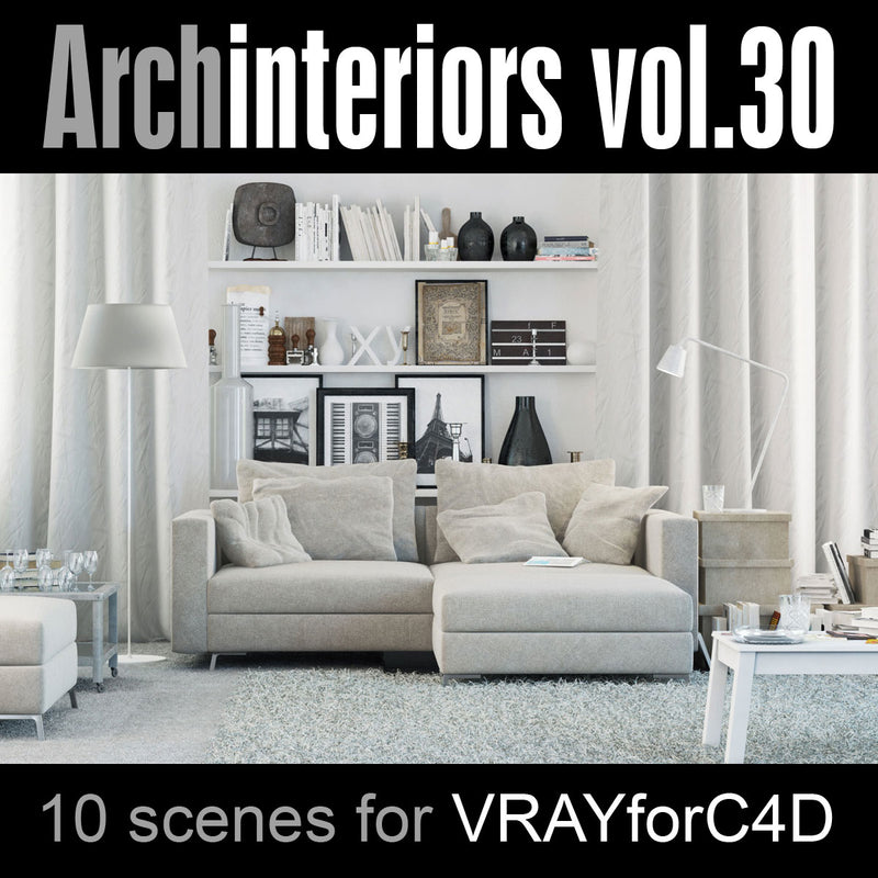 Archinteriors for C4D vol. 30 (Evermotion 3D Model Scene Set) - 10 Photoreal 3D Interior Scenes for C4D