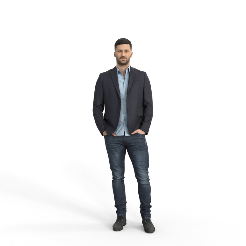 Casual Man | grp0005hd2o01p01s| Ready-Posed 3D Human Model (Man / Still)