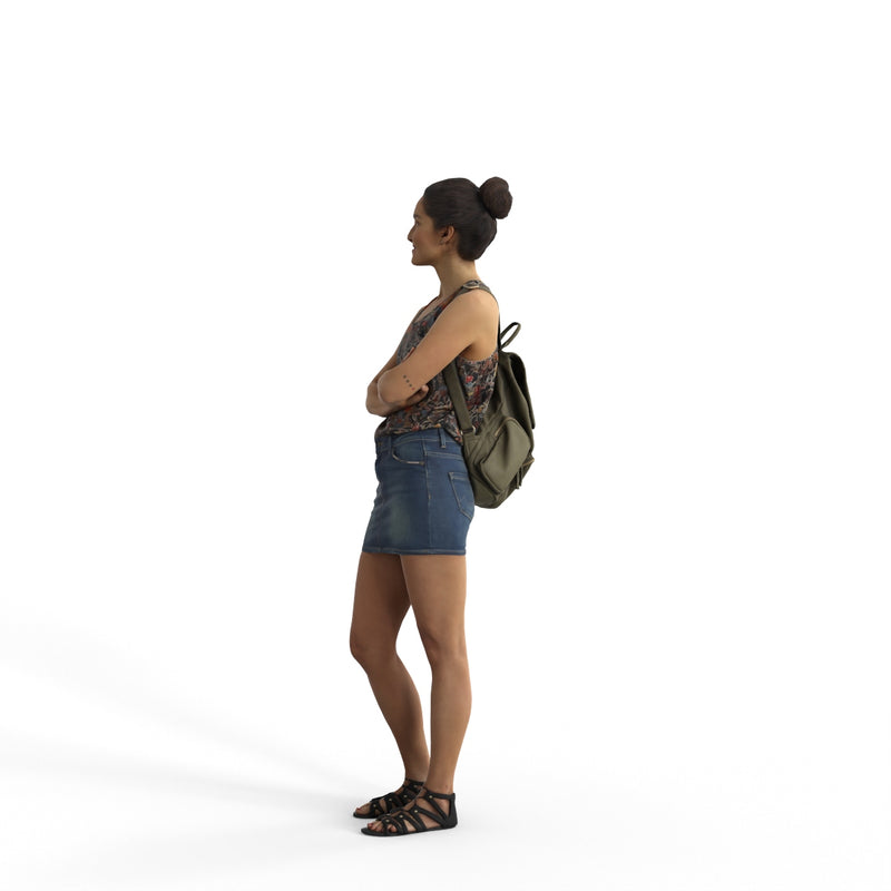 Casual Woman | cwom0343hd2o04p01s | Ready-Posed 3D Human Model (Woman / Still)
