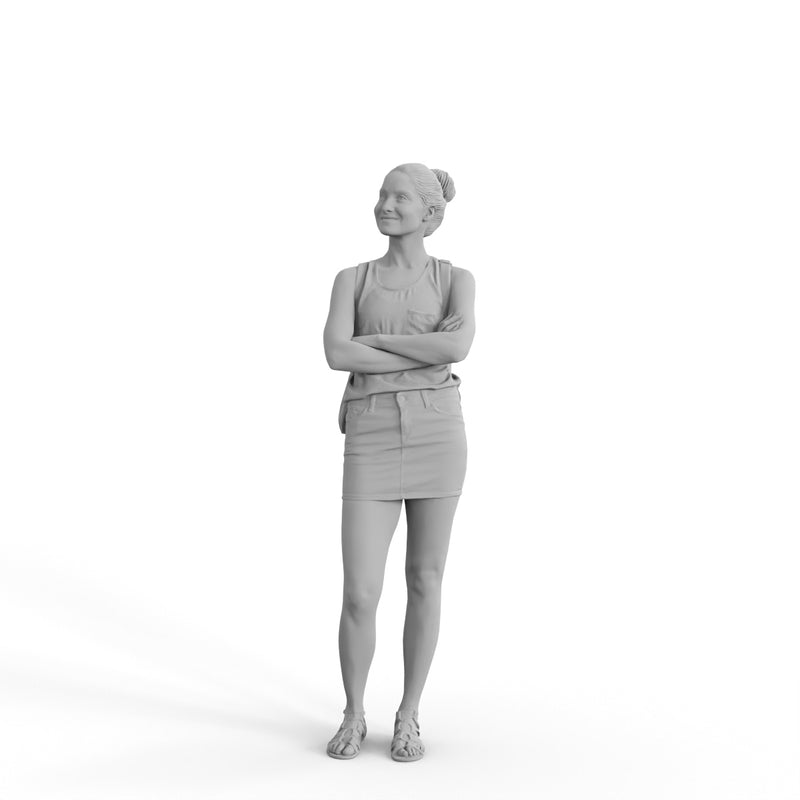 Casual Woman | cwom0343hd2o04p01s | Ready-Posed 3D Human Model (Woman / Still)