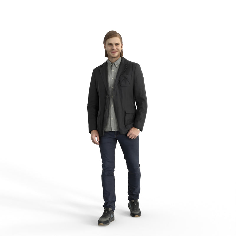 Casual Man | cman0330hd2o05p01s | Ready-Posed 3D Human Model (Man / Still)