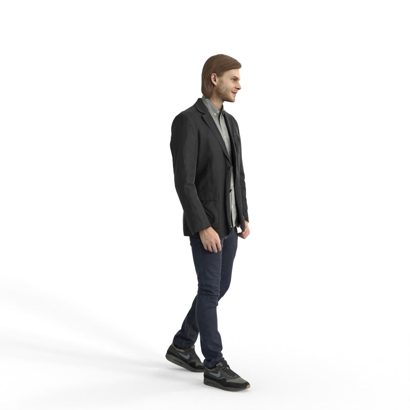 Casual Man | cman0330hd2o05p01s | Ready-Posed 3D Human Model (Man / Still)