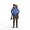 Casual Family | cfam0306hd2o01p01s | Ready-Posed 3D Human Model (Father/Daughter/Family/Still)