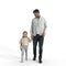 Casual Family | cfam0307hd2o01p01s| Ready-Posed 3D Human Model (Father/Daughter/Family/Still)