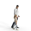 Casual Family | cfam0307hd2o01p01s| Ready-Posed 3D Human Model (Father/Daughter/Family/Still)
