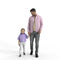 Casual Family | cfam0307hd2o01p01s| Ready-Posed 3D Human Model (Father/Daughter/Family/Still)