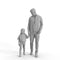 Casual Family | cfam0307hd2o01p01s| Ready-Posed 3D Human Model (Father/Daughter/Family/Still)