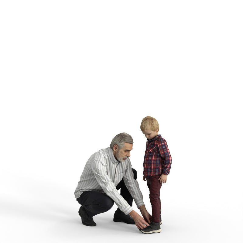 Casual Family | cfam0304hd2o01p01s | Ready-Posed 3D Human Model (family/ Still)
