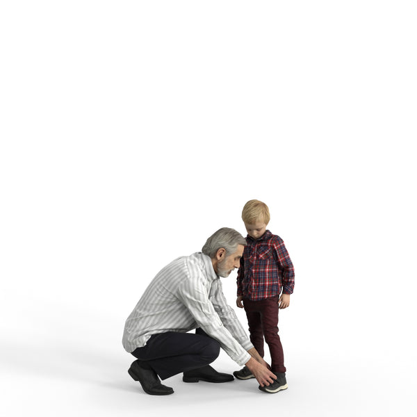Casual Family | cfam0304hd2o01p01s | Ready-Posed 3D Human Model (family/ Still)
