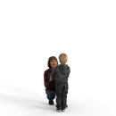 Casual Family | cfam0310hd2o01p01s | Ready-Posed 3D Human Model (Grandmother/Grandson/Family/Still)
