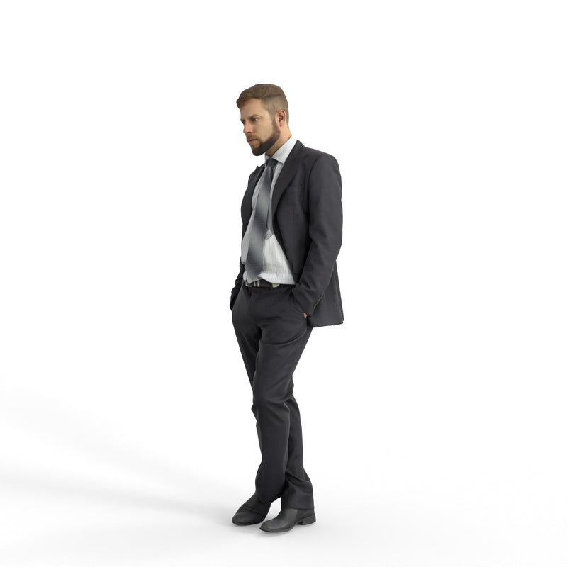 Business Man | bman0306hd2o01p02s | Ready-Posed 3D Human Model (Man / Still)