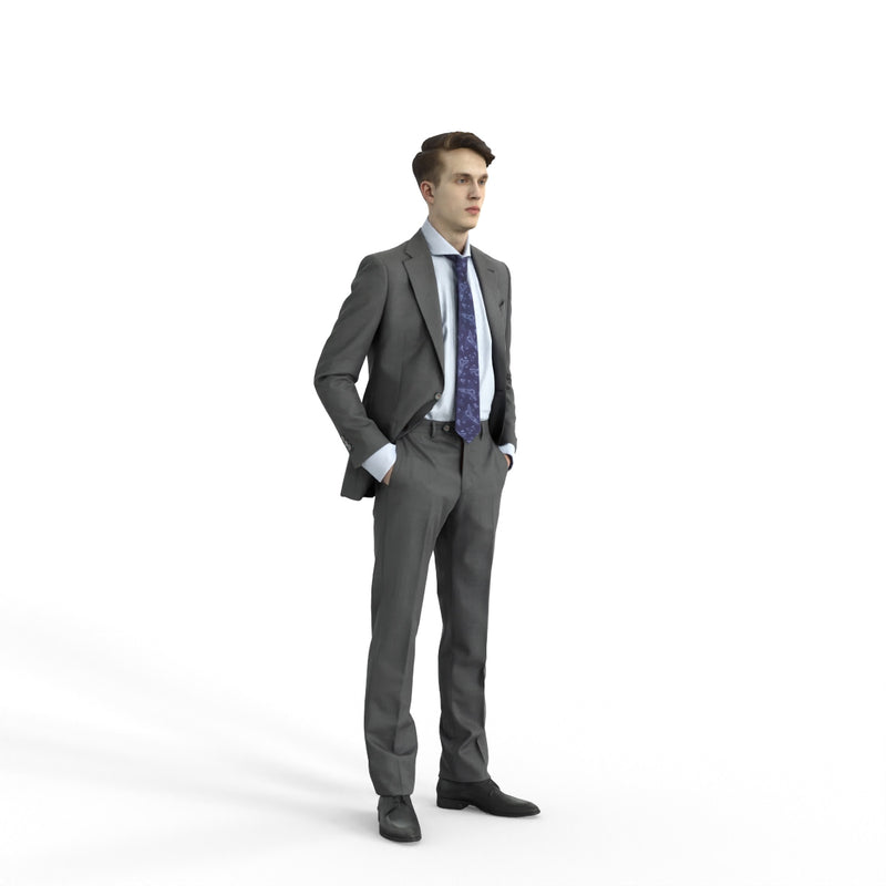 Business Man | bman0312hd2o03p02s | Ready-Posed 3D Human Model (Man / Still)