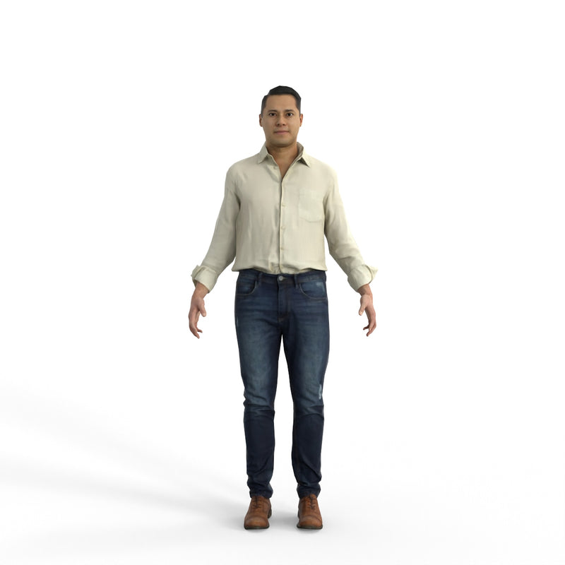High Quality Rigged 3D Casual Man | cman0341m4 | MAX Human