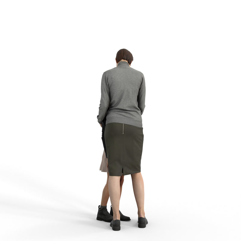 Casual Family | cfam0311hd2o01p01s| Ready-Posed 3D Human Model (Woman/Mom/Daughter/Still)