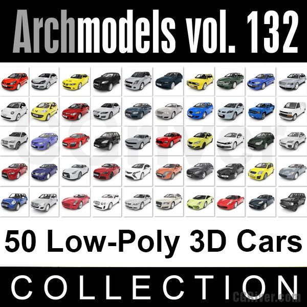 Archmodels vol. 132 (Evermotion 3D Models) - 50 Low Poly 3D Cars