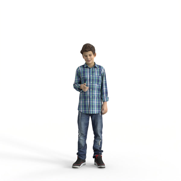 Casual Family | cboy0303hd2o02p01s| Ready-Posed 3D Human Model (boy)