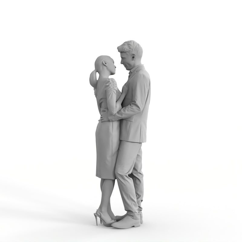 Couple | ccou0012hd2o01p01s | Ready-Posed 3D Human Model (Man Woman)