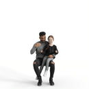 Casual Family | cfam0313hd2o01p02s | Ready-Posed 3D Human Model (daughter father)
