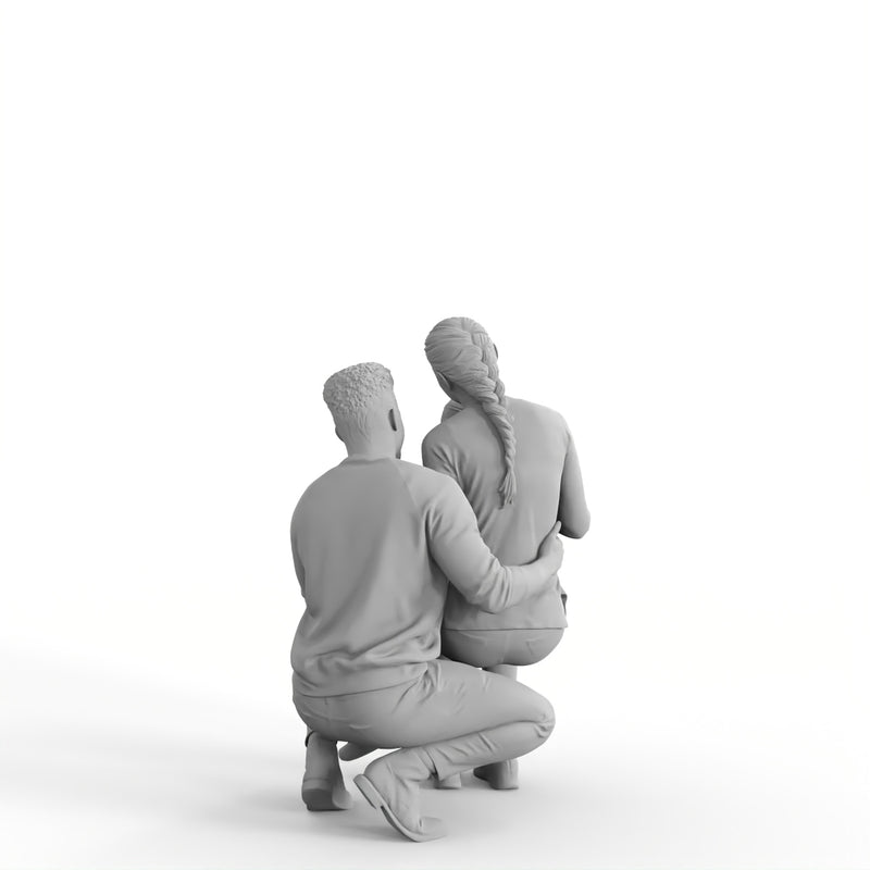 Casual Family | cfam0313hd2o01p03s | Ready-Posed 3D Human Model (Mom Dad Daughter)