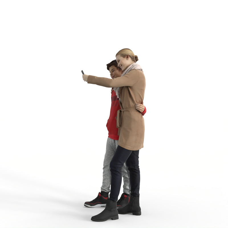 Casual Family | cfam0314hd2o02p01s | Ready-Posed 3D Human Model (Girl / Still)
