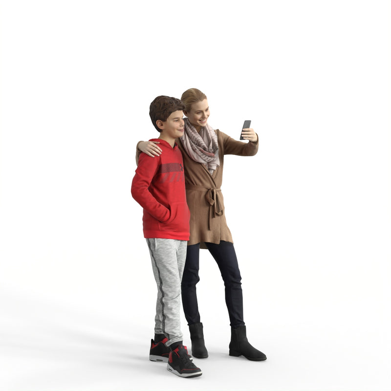 Casual Family | cfam0314hd2o02p01s | Ready-Posed 3D Human Model (Girl / Still)
