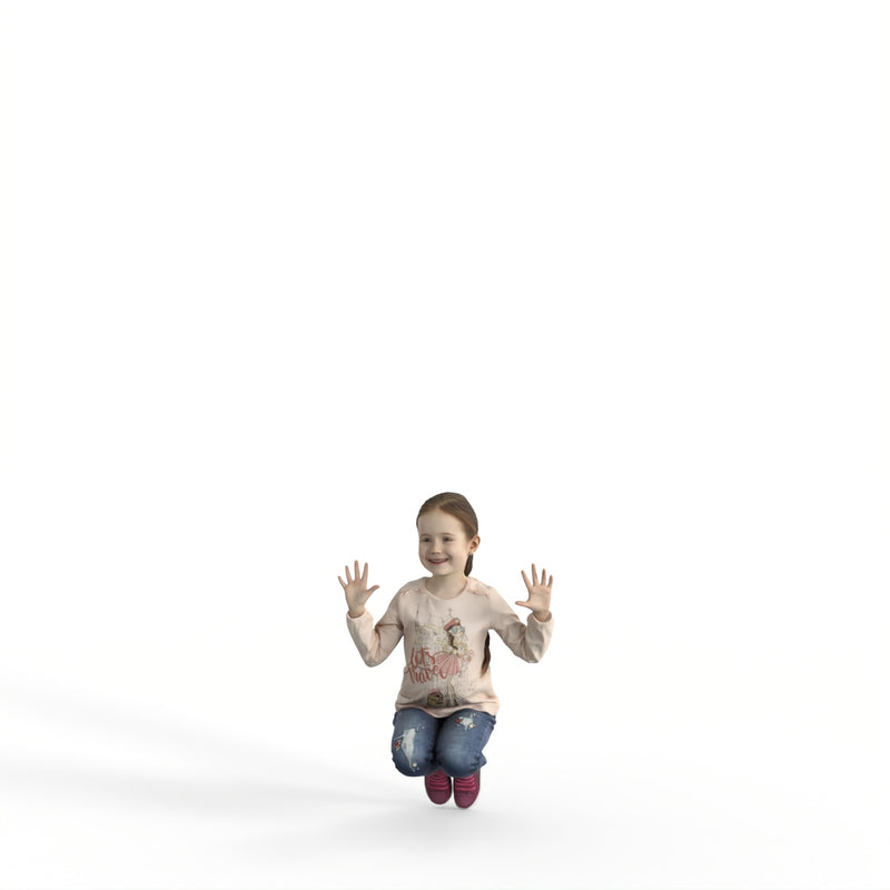 Casual Girl Child | cgirl0303hd2o01p01s | Ready-Posed 3D Human Model (Girl / Still)