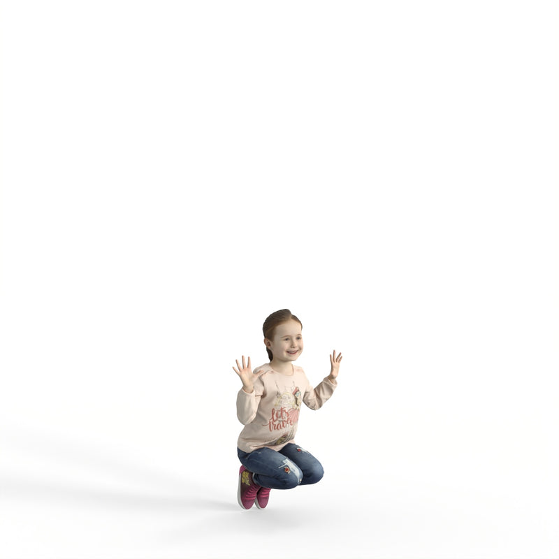 Casual Girl Child | cgirl0303hd2o01p01s | Ready-Posed 3D Human Model (Girl / Still)