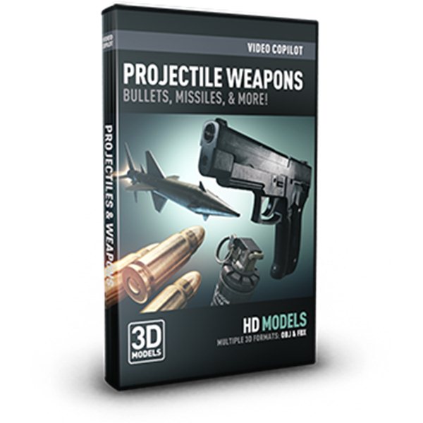 Projectile Weapons - Professional 3D Models for Element 3D